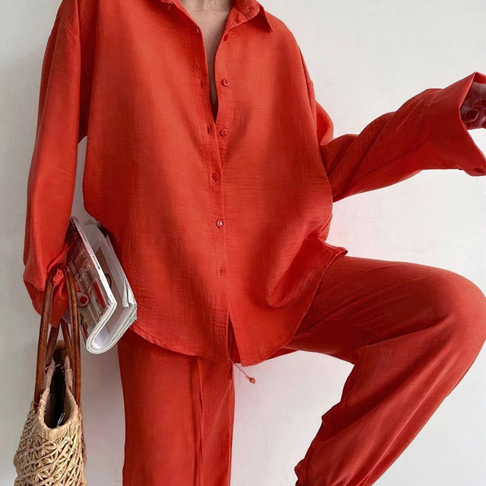 Anouk | Linen Shirt Trousers Set - Image 3