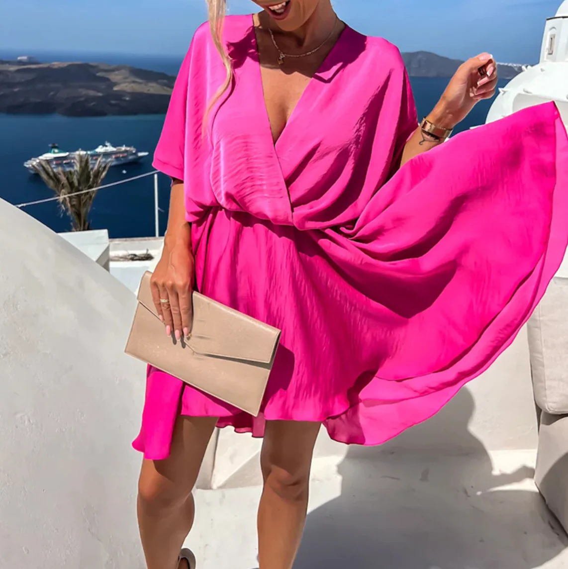 Arwena | Chic Flowy Mini Dress - Image 2