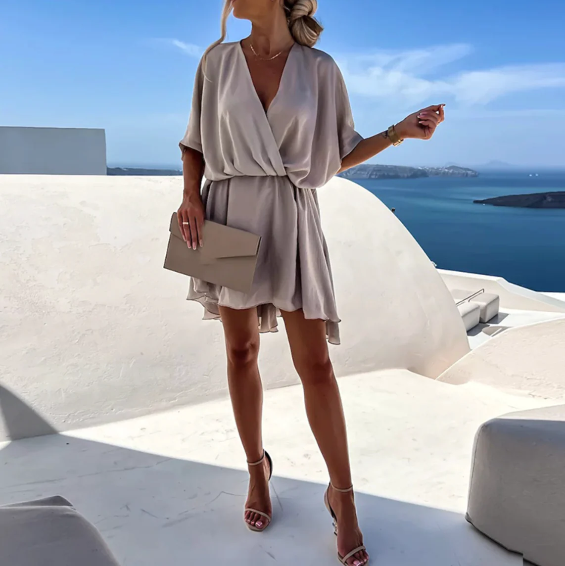 Arwena | Chic Flowy Mini Dress - Image 4