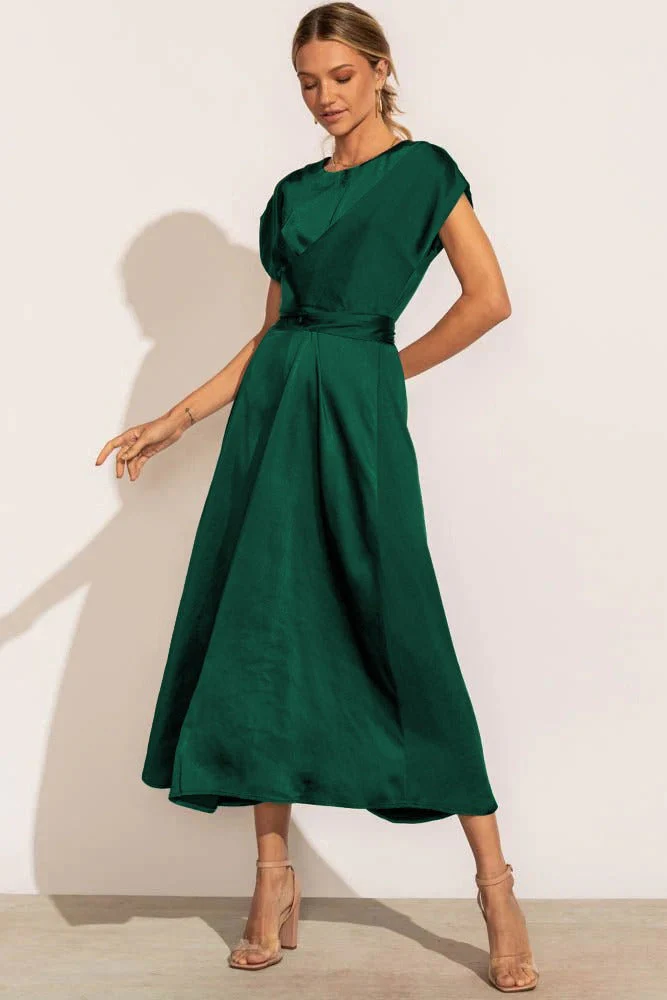 Astra | Elegant Silk Midi Dress - Image 10