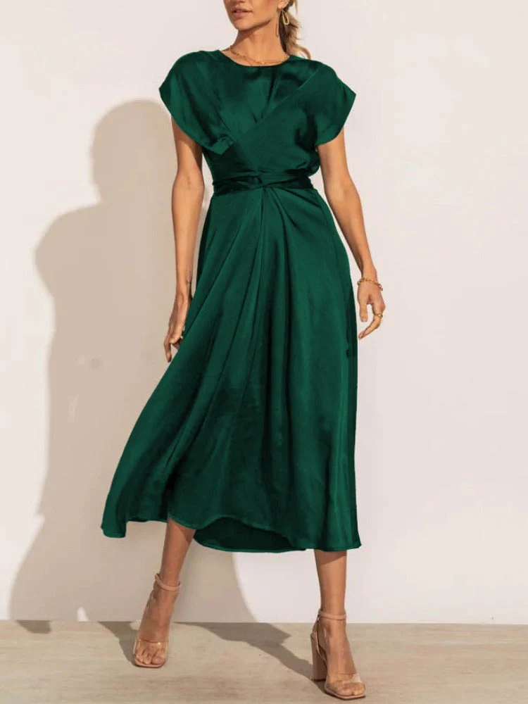 Astra | Elegant Silk Midi Dress - Image 11