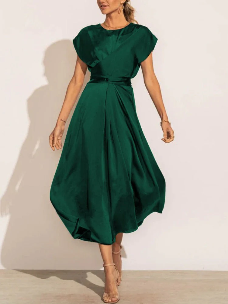 Astra | Elegant Silk Midi Dress - Image 12