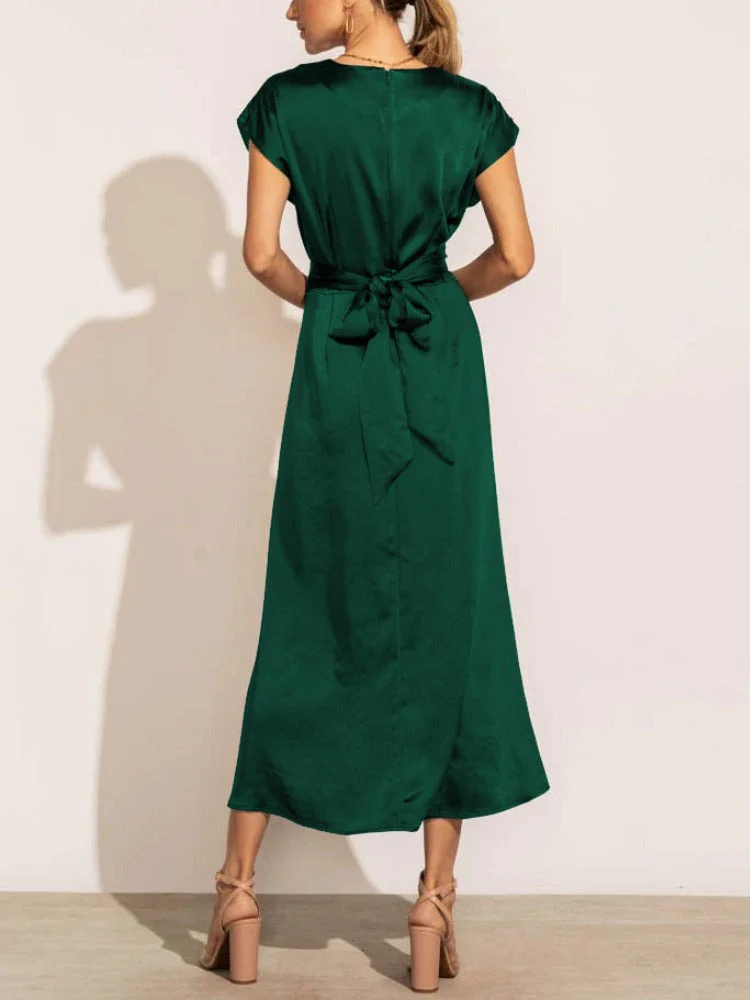 Astra | Elegant Silk Midi Dress - Image 13