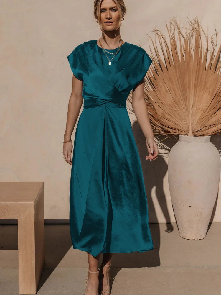 Astra | Elegant Silk Midi Dress - Image 2