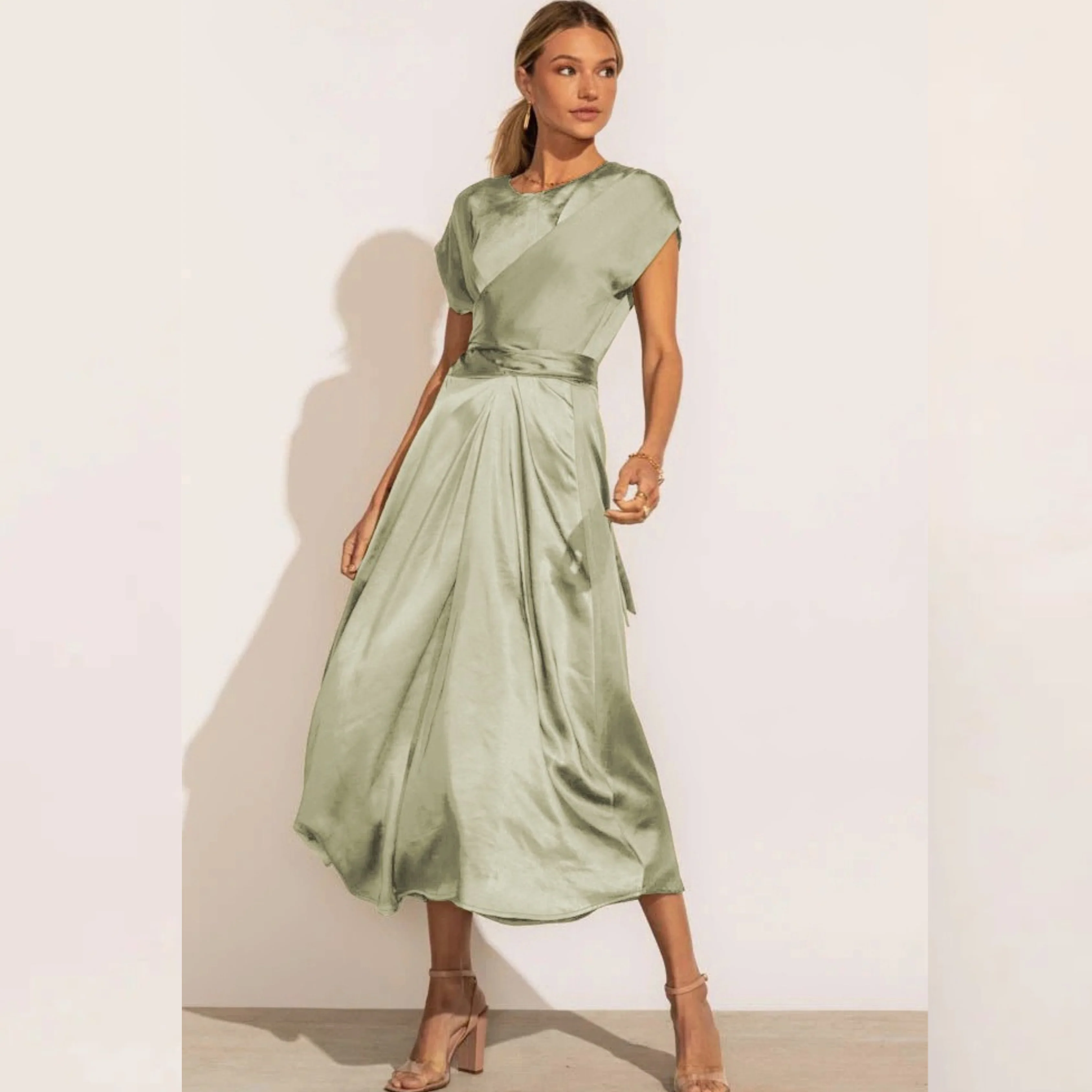Astra | Elegant Silk Midi Dress - Image 3