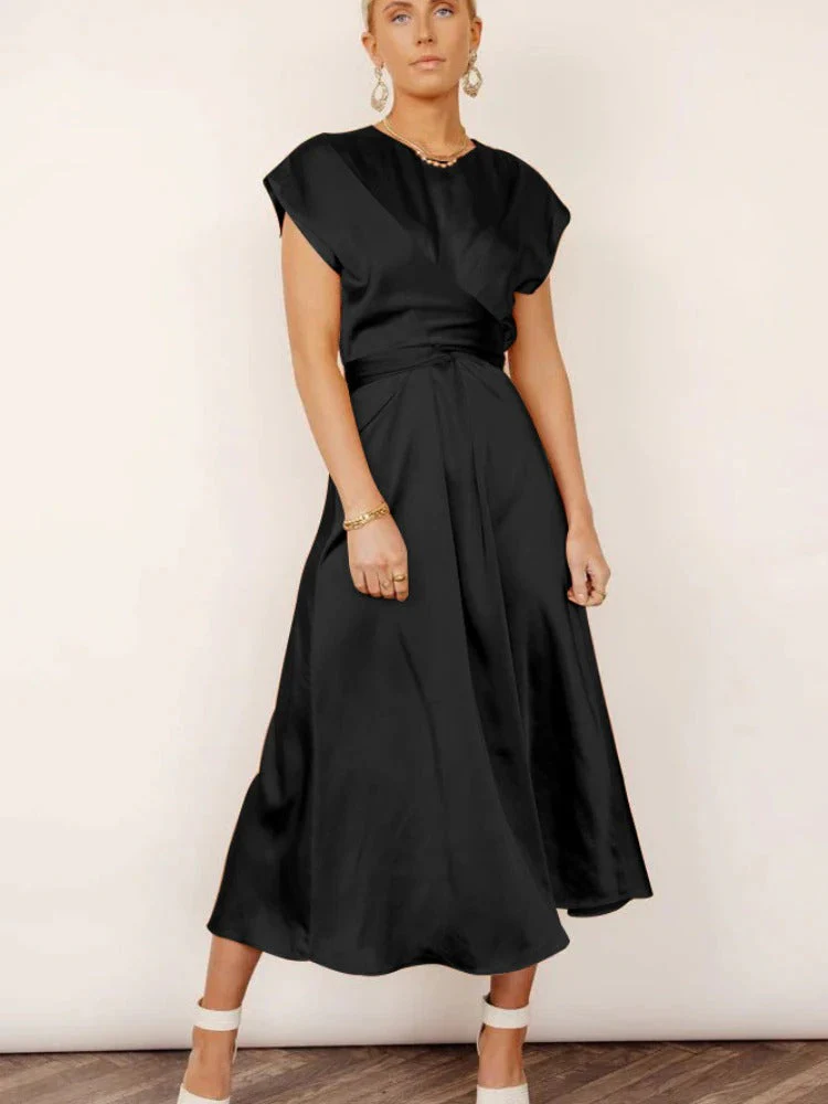 Astra | Elegant Silk Midi Dress - Image 5