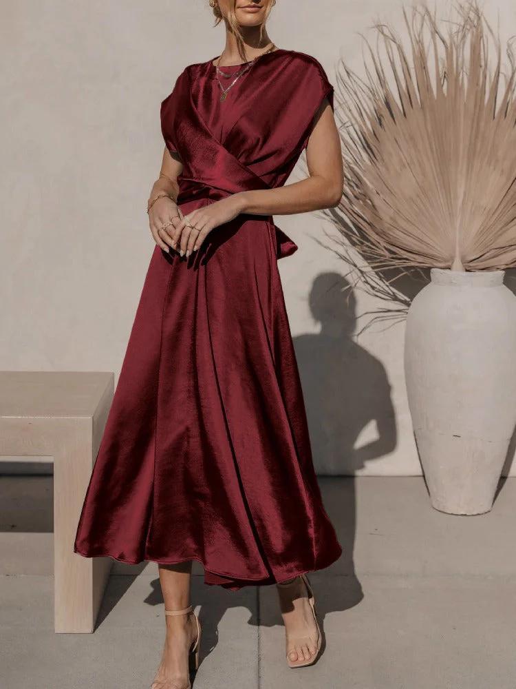 Astra | Elegant Silk Midi Dress - Image 7
