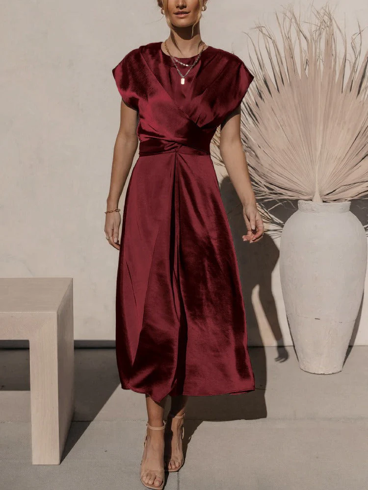 Astra | Elegant Silk Midi Dress - Image 8