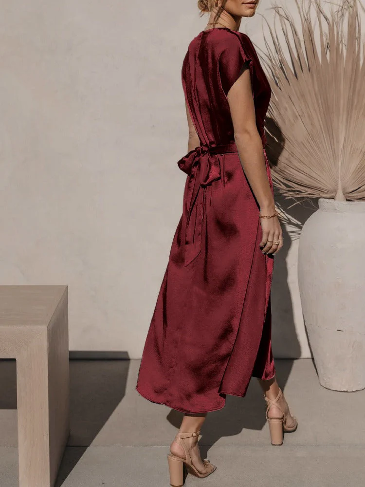Astra | Elegant Silk Midi Dress - Image 9