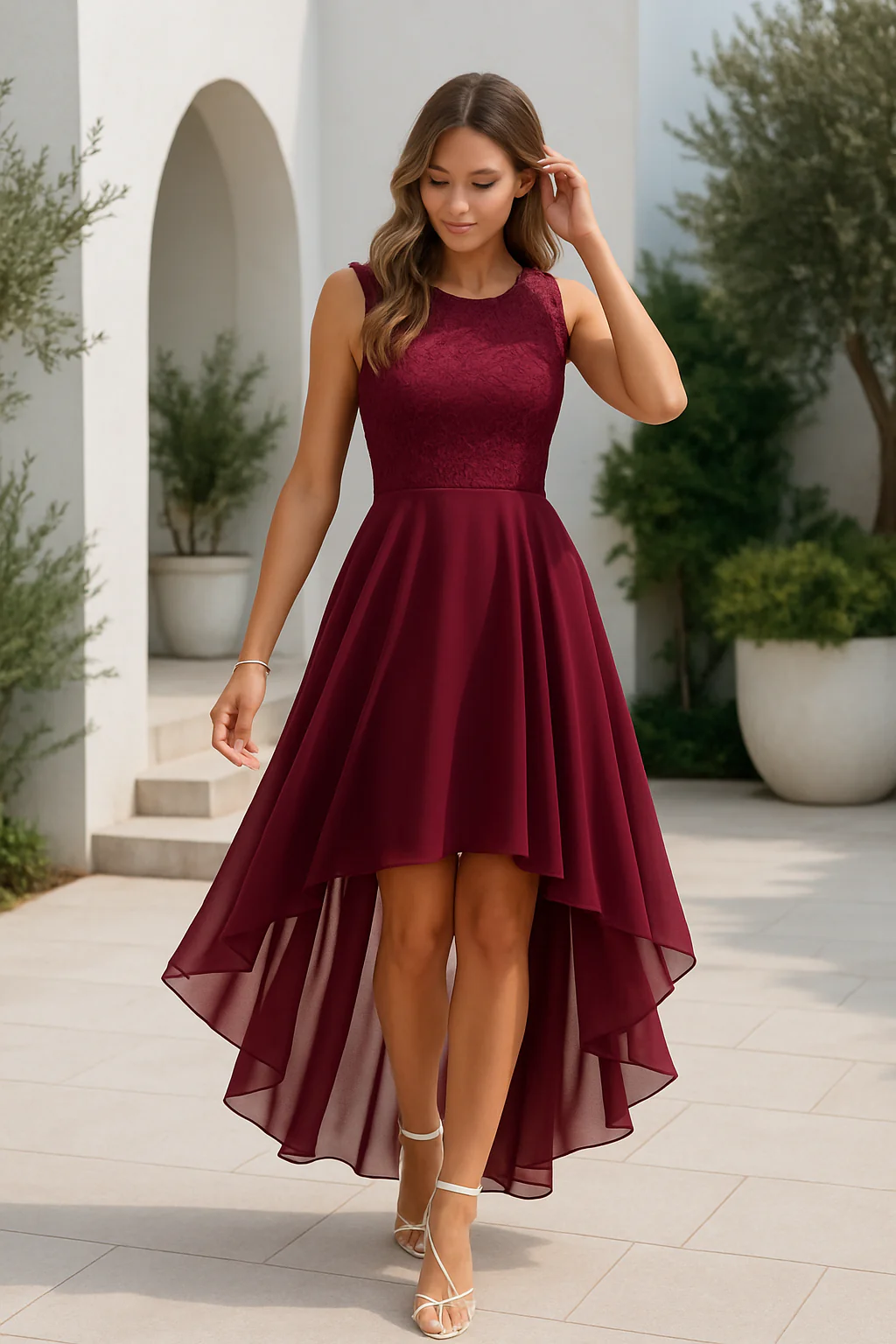 Aurea | Women's Asymmetrical Evening Dress - Image 2