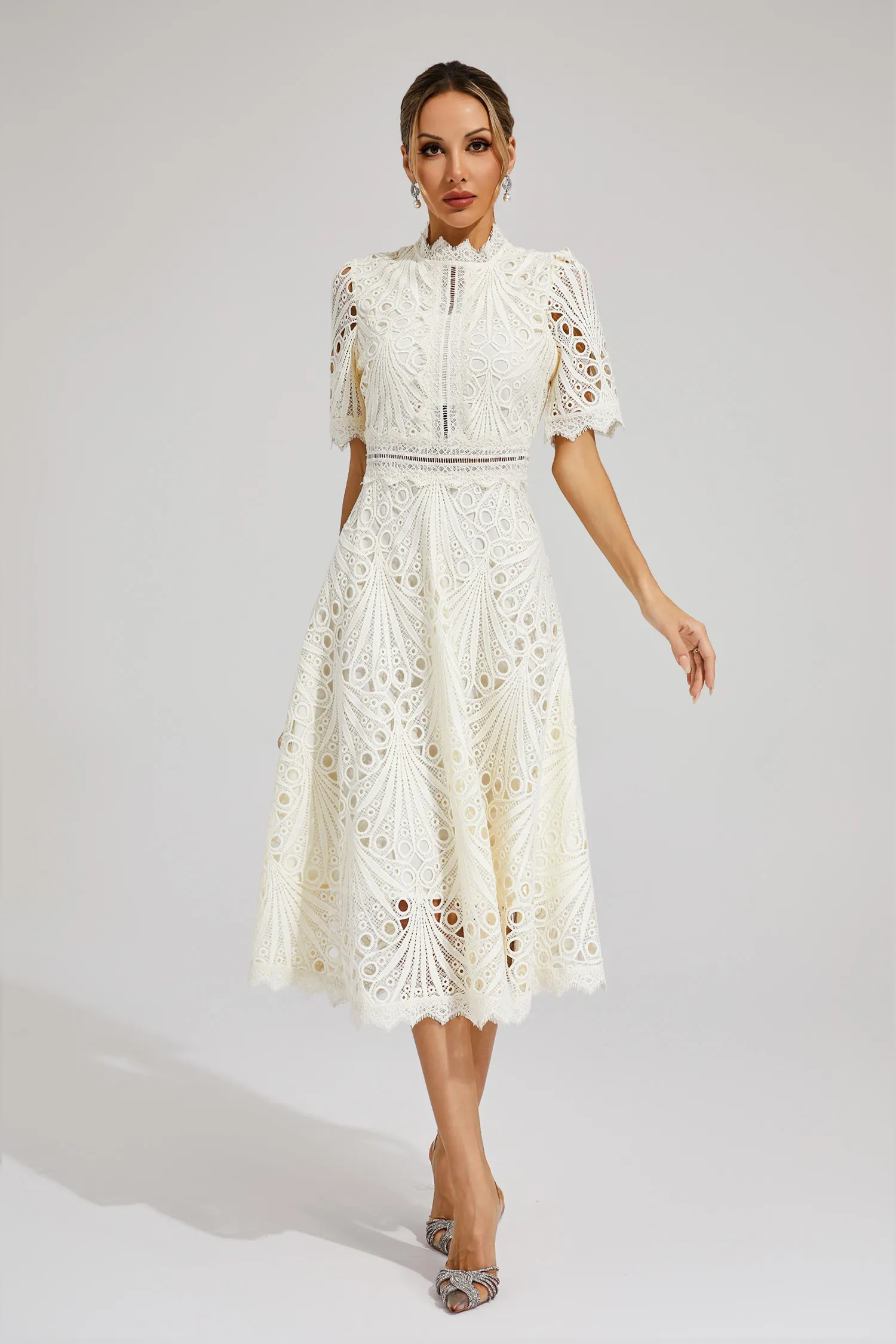Aviana | Women's Elegant Lace Midi Dress - Image 10