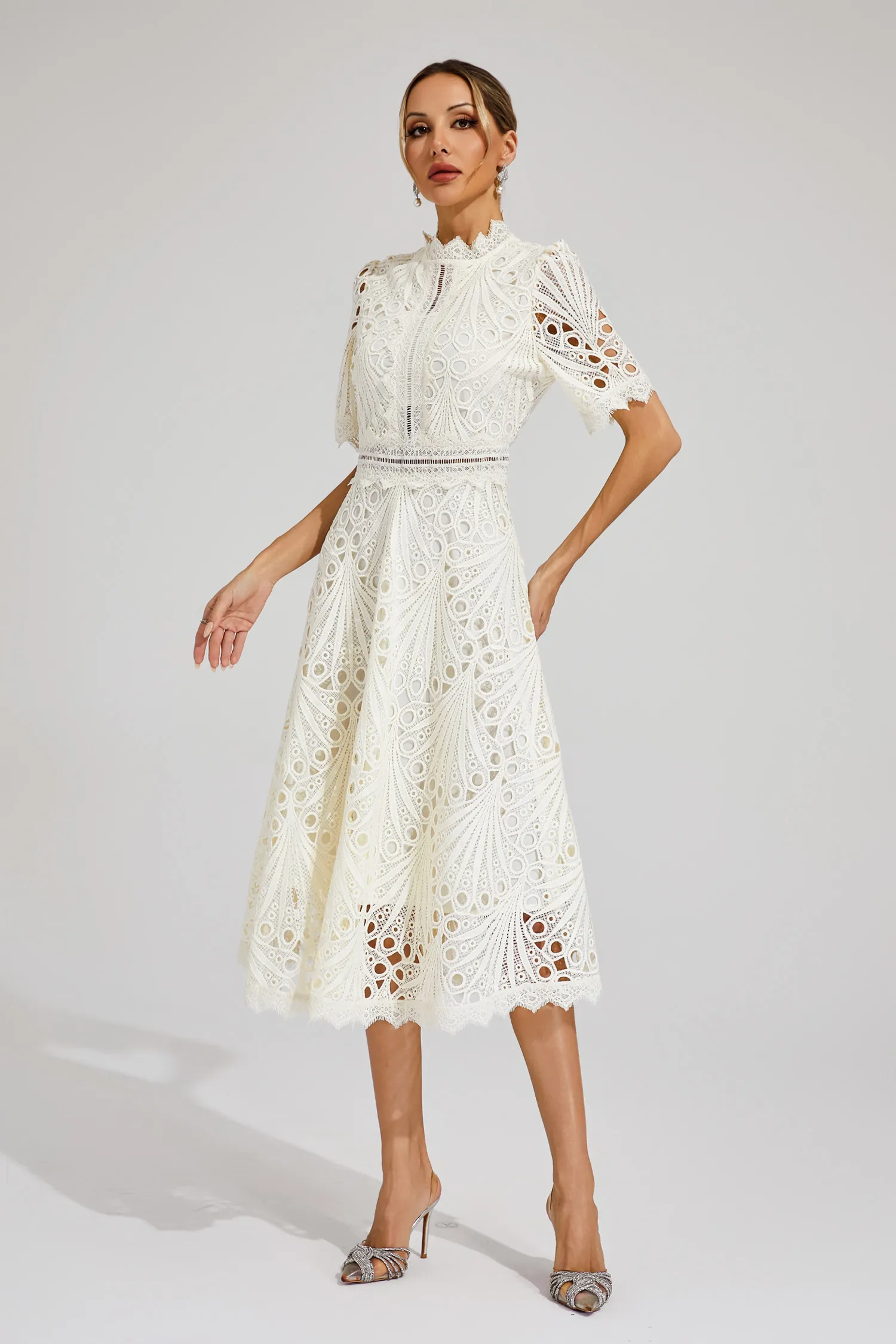 Aviana | Women's Elegant Lace Midi Dress - Image 11