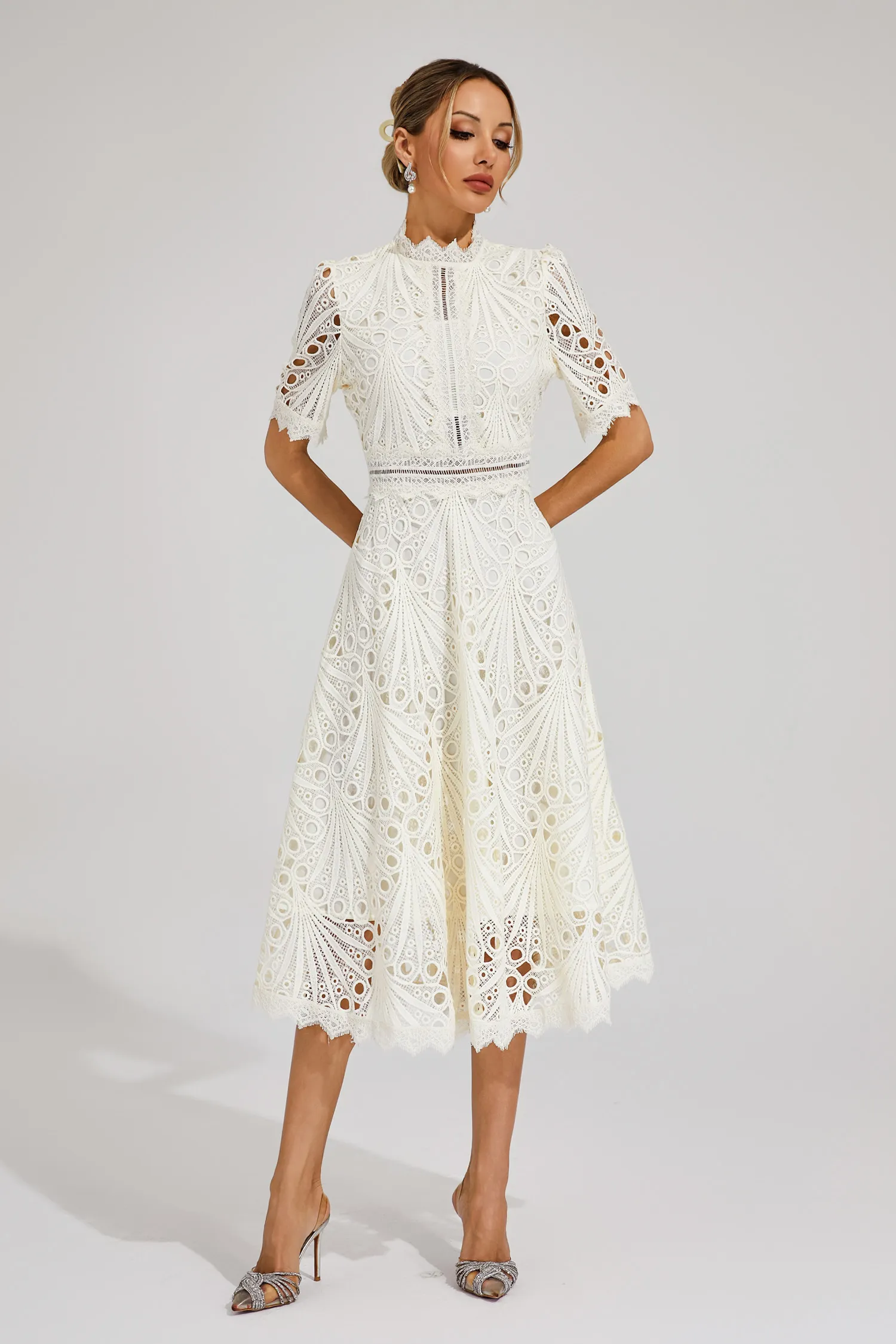 Aviana | Women's Elegant Lace Midi Dress - Image 13