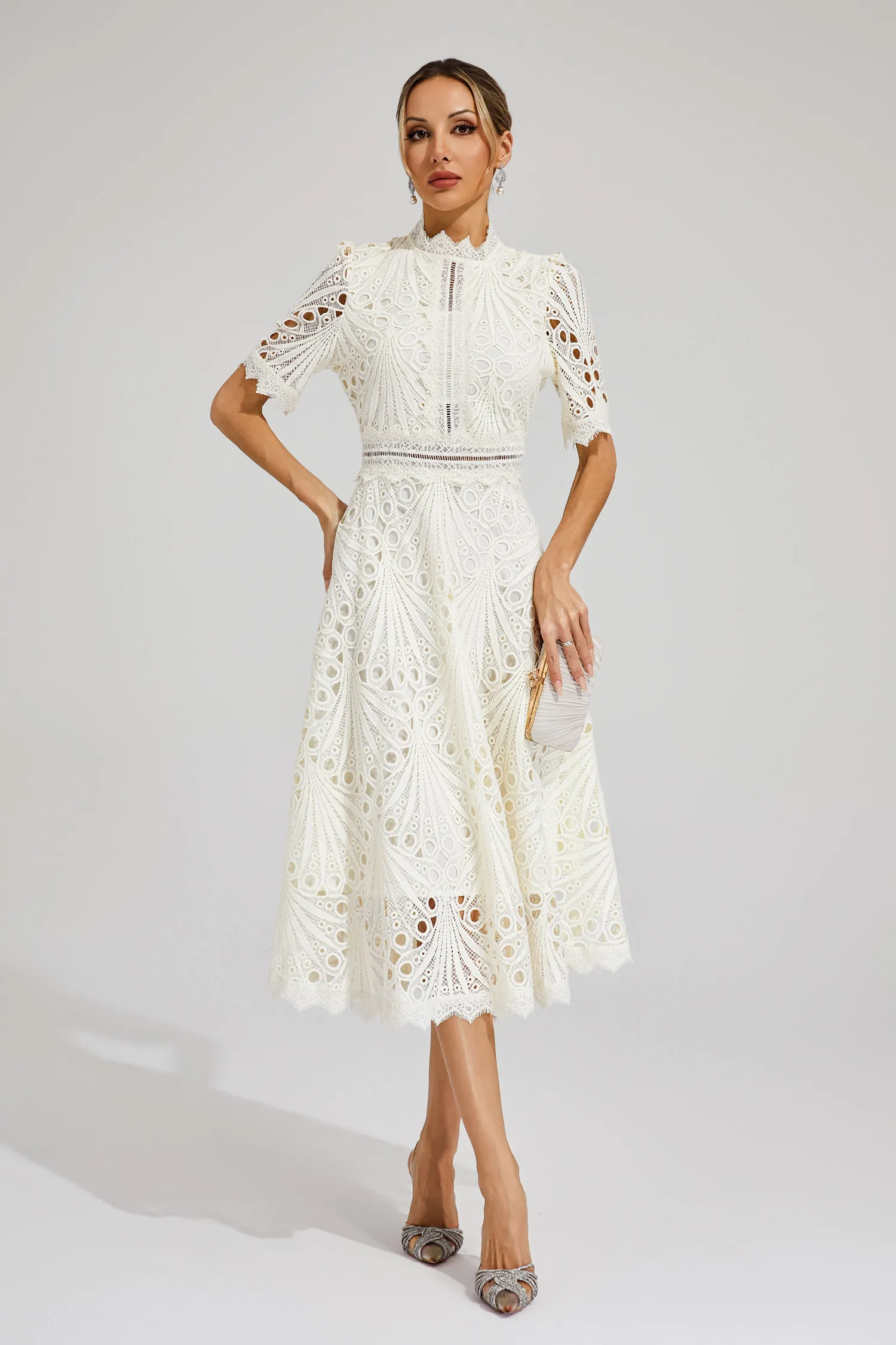 Aviana | Women's Elegant Lace Midi Dress - Image 16