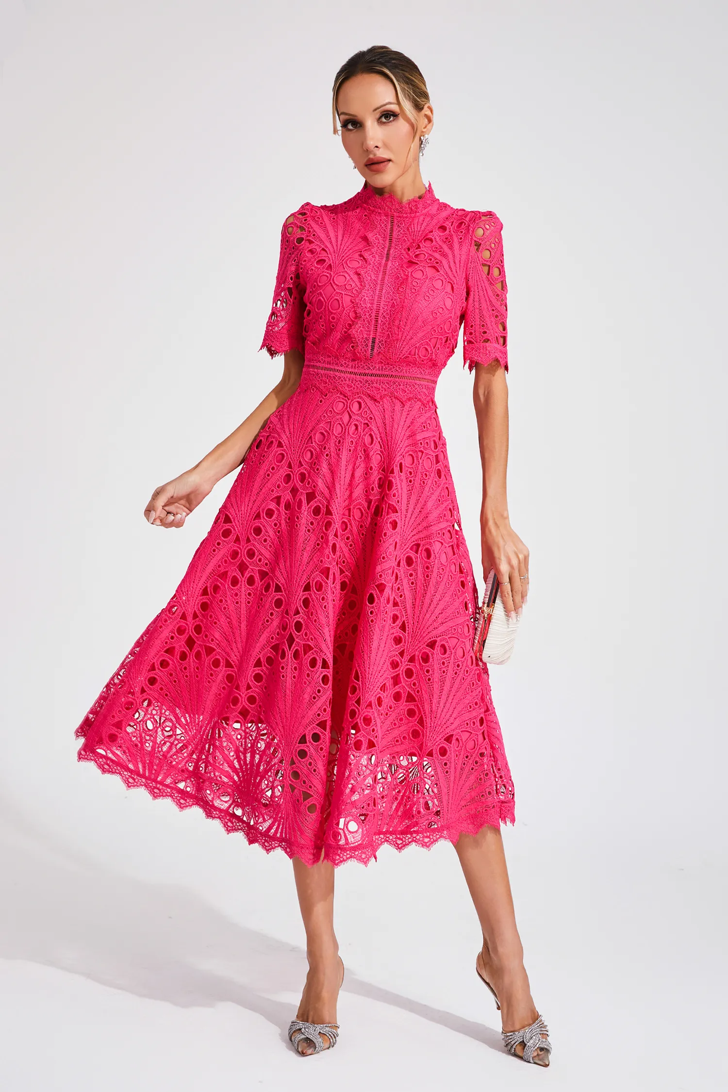 Aviana | Women's Elegant Lace Midi Dress - Image 2