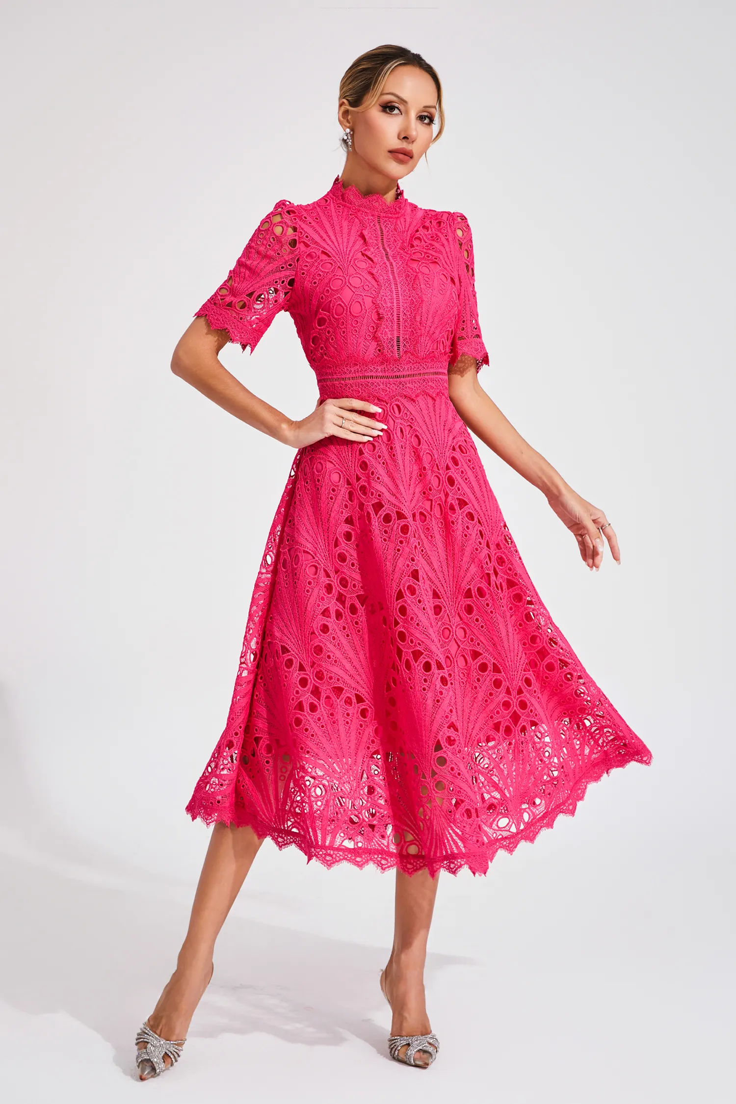 Aviana | Women's Elegant Lace Midi Dress - Image 4