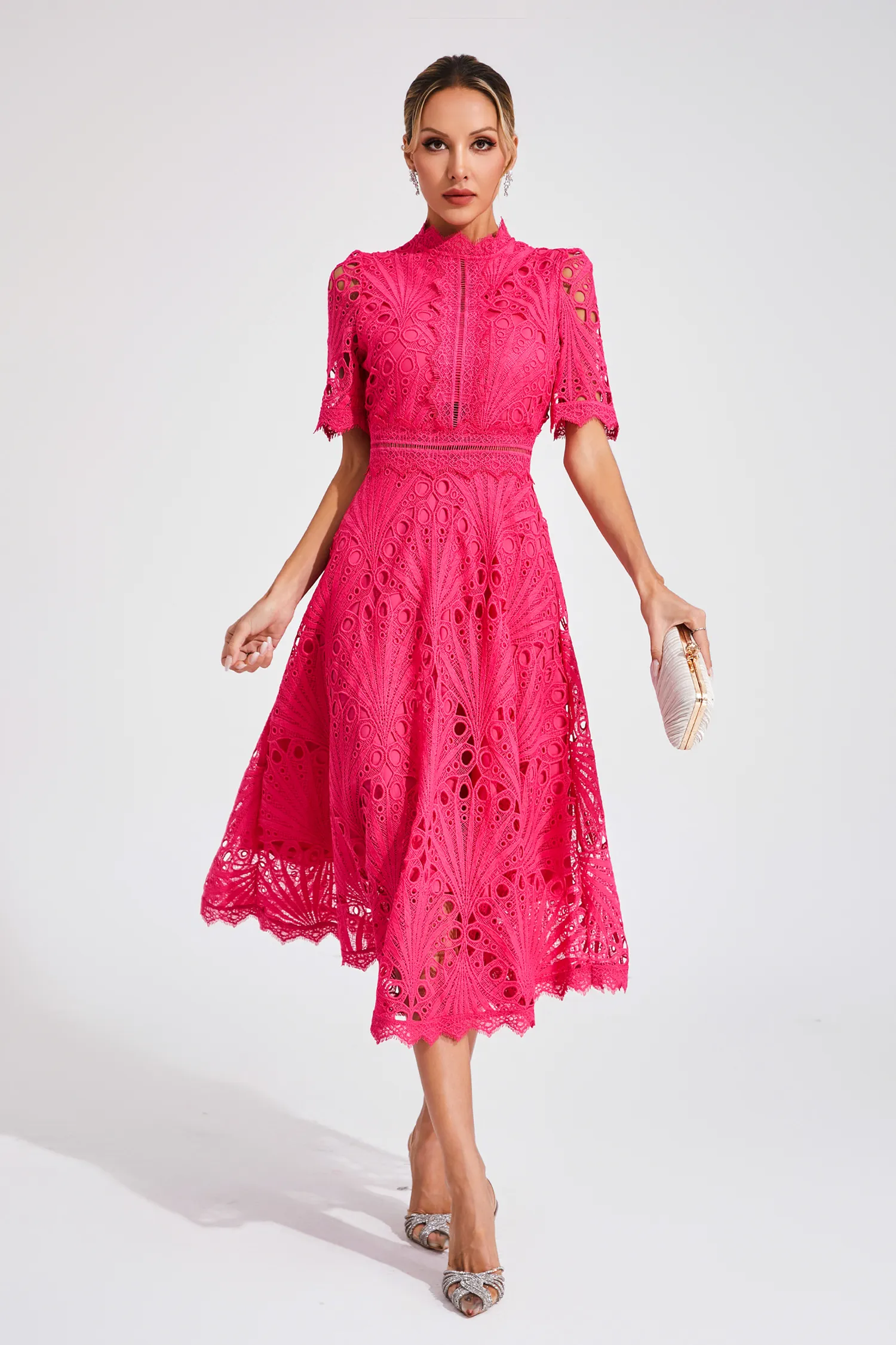 Aviana | Women's Elegant Lace Midi Dress - Image 5