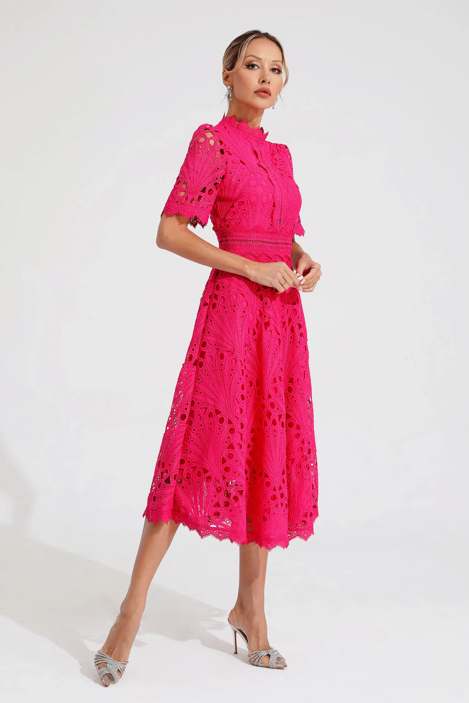Aviana | Women's Elegant Lace Midi Dress - Image 6