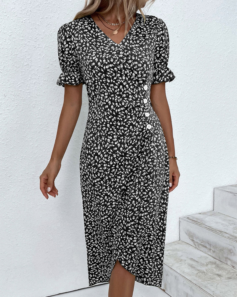 Bethany | Fresh Bloom V-Neck Dress - Image 12
