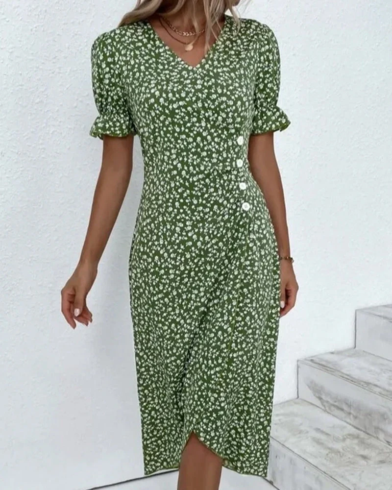 Bethany | Fresh Bloom V-Neck Dress - Image 2