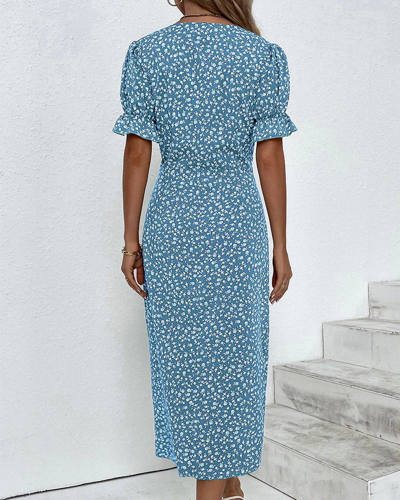Bethany | Fresh Bloom V-Neck Dress - Image 6