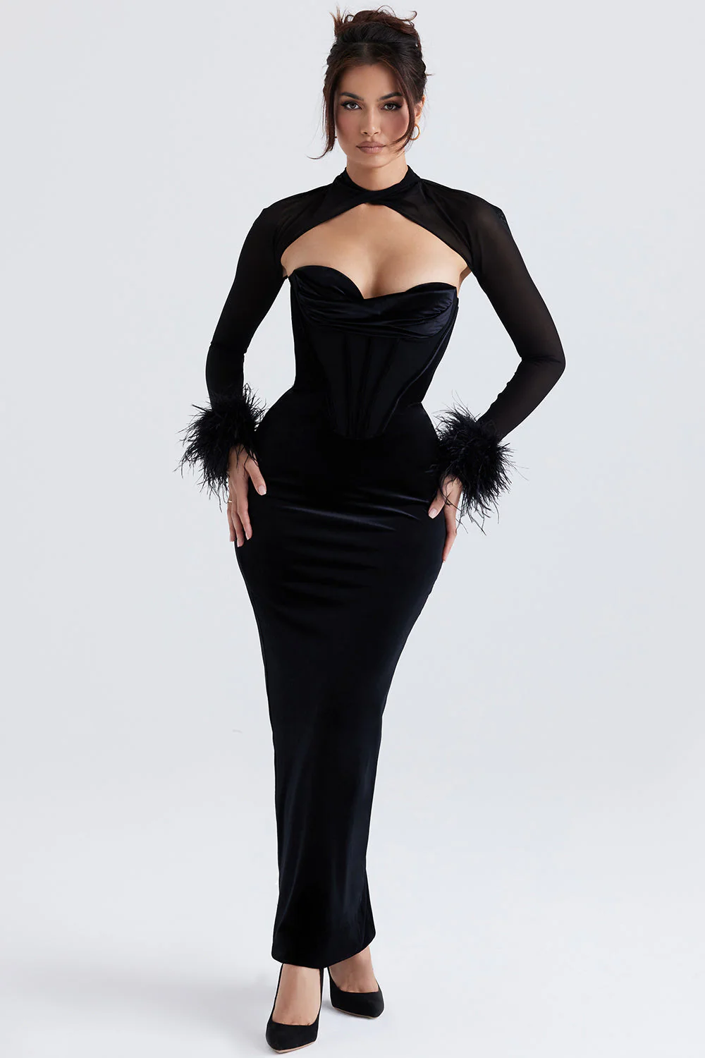 Bryher | Velvet Corset Maxi Dress