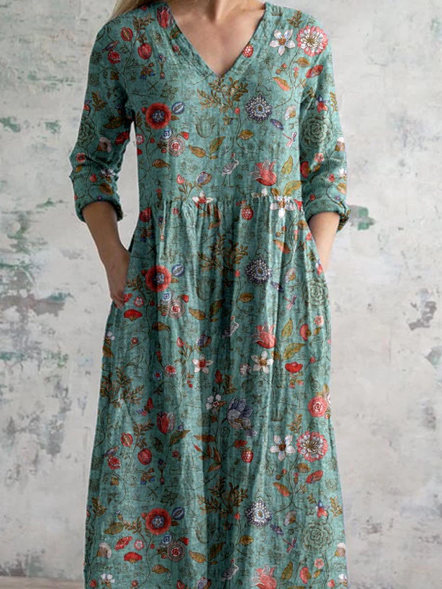 Calista | V-neck Floral Dress - Image 2
