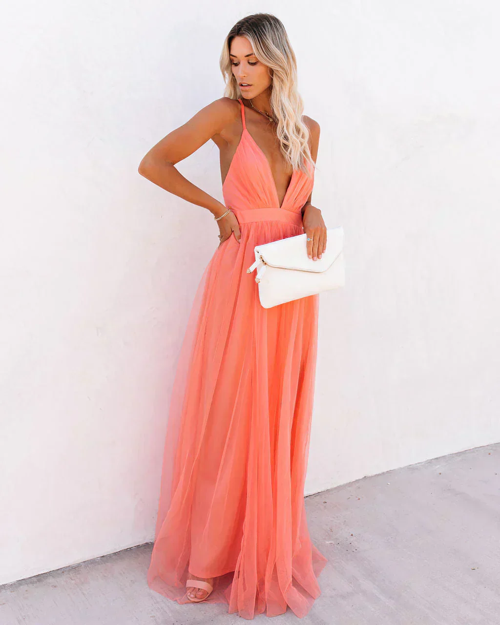 Camilla | Long V-Neck Dress - Image 4