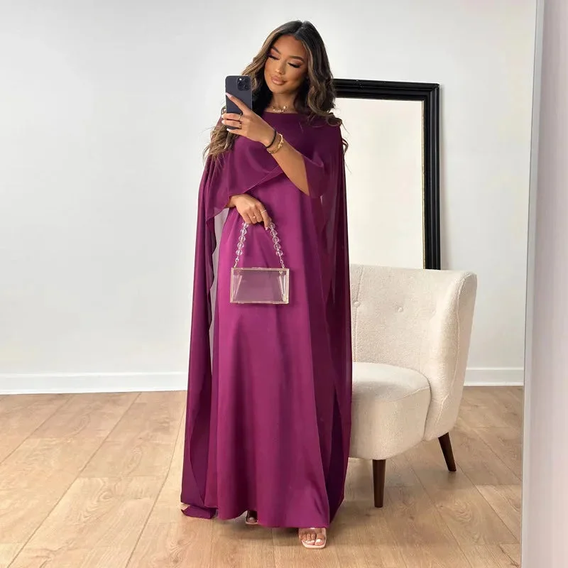 Clementine | Women's Elegant Cape Maxi Dress for Evening Wear - Image 4