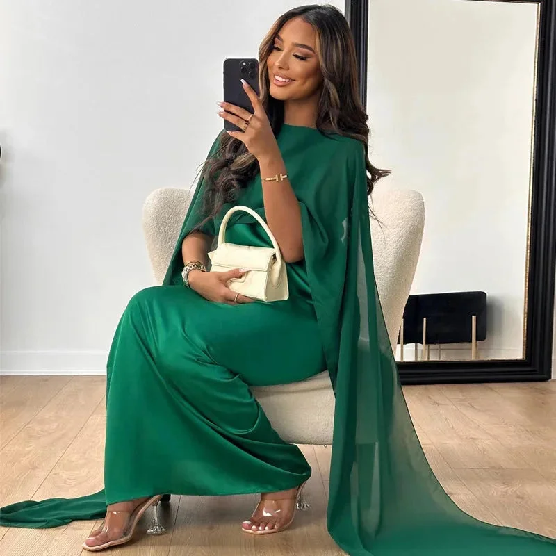 Clementine | Women's Elegant Cape Maxi Dress for Evening Wear - Image 5