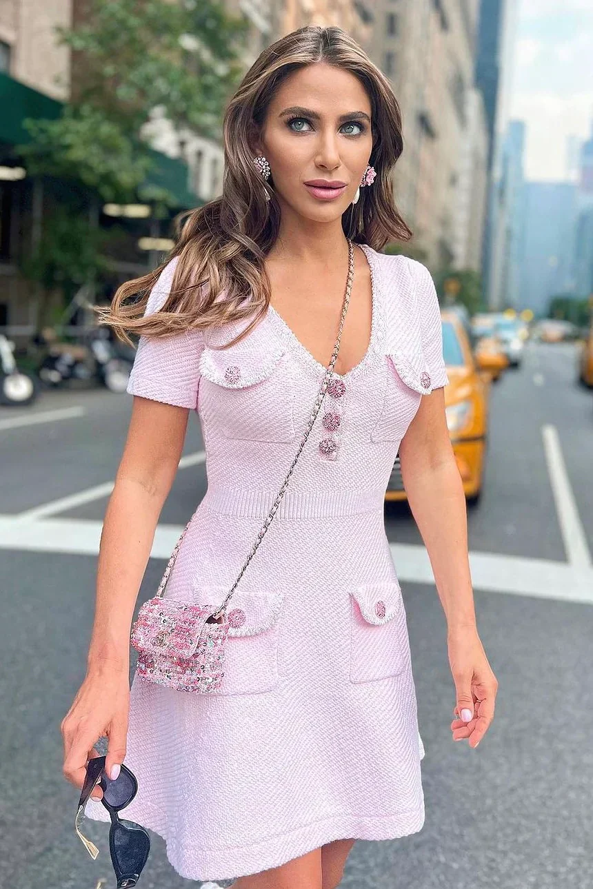 Dariela | Crystal Button Mini Dress - Image 11