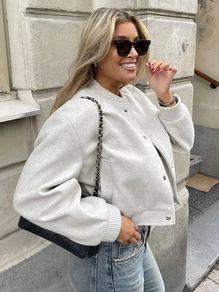 Davinia | Cropped Bomber Jacket - Image 2