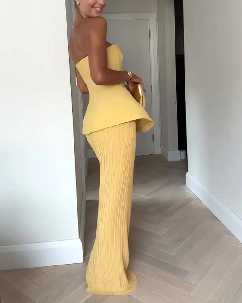 Delaney | Strapless Maxi Dress - Image 4