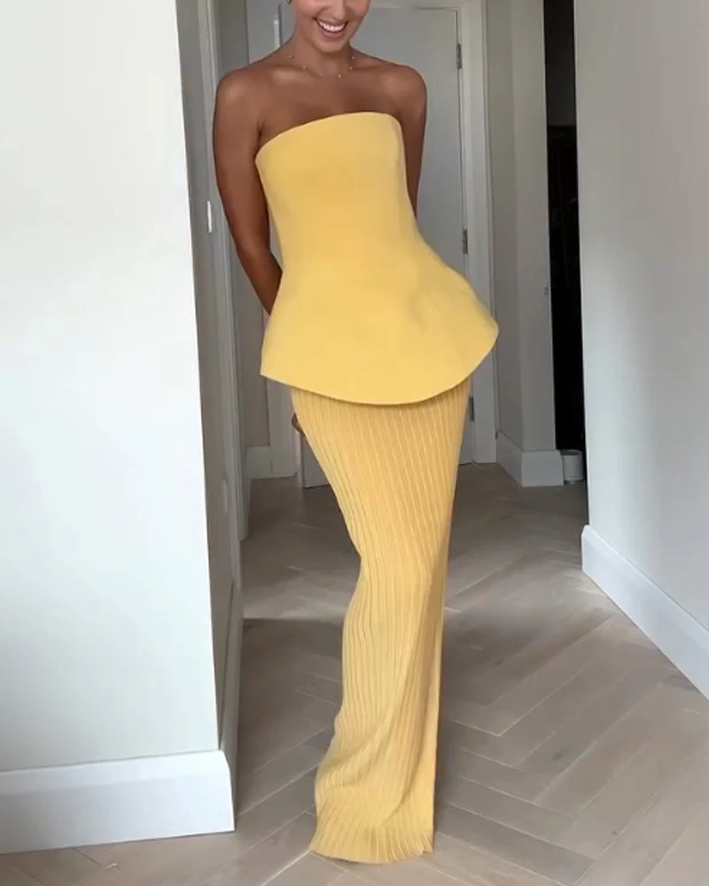Delaney | Strapless Maxi Dress - Image 5