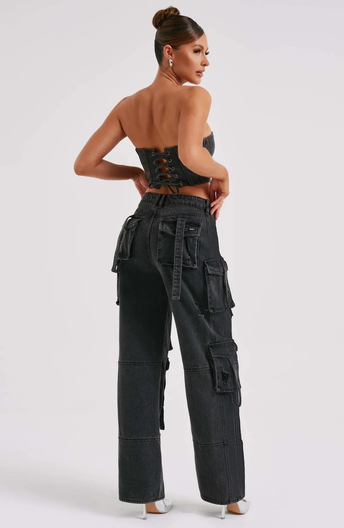 Demy | Denim corset and Cargo Pants Set - Image 17