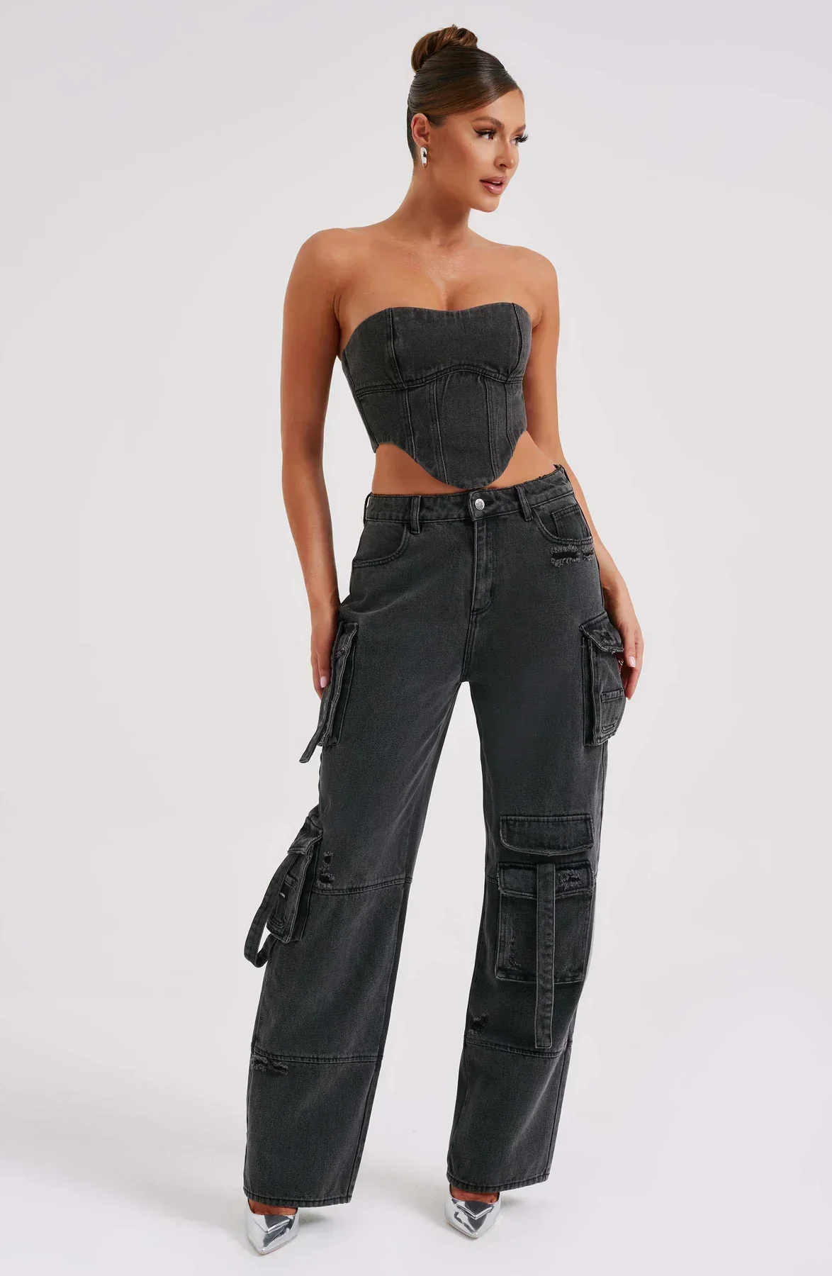 Demy | Denim corset and Cargo Pants Set - Image 19