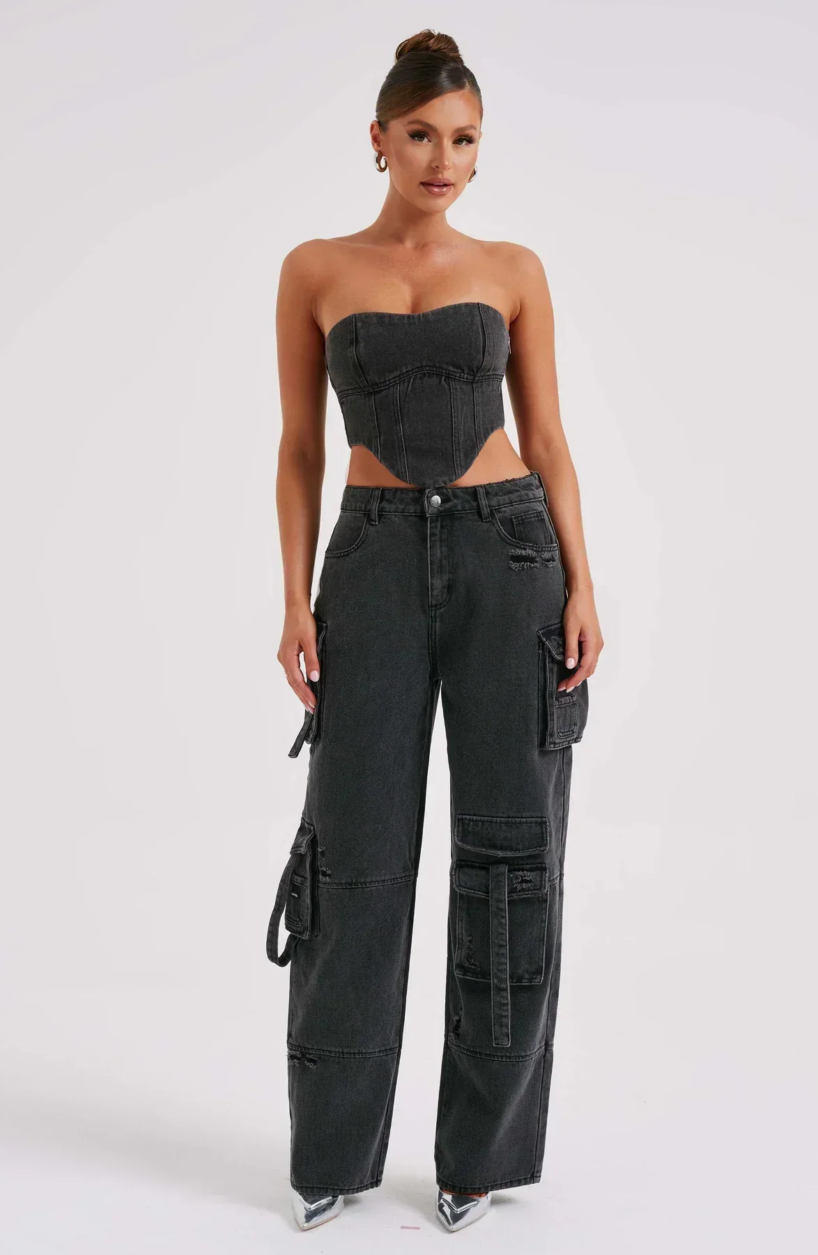 Demy | Denim corset and Cargo Pants Set - Image 20
