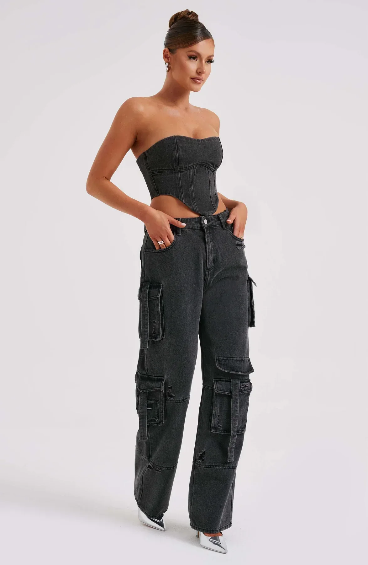 Demy | Denim corset and Cargo Pants Set - Image 22