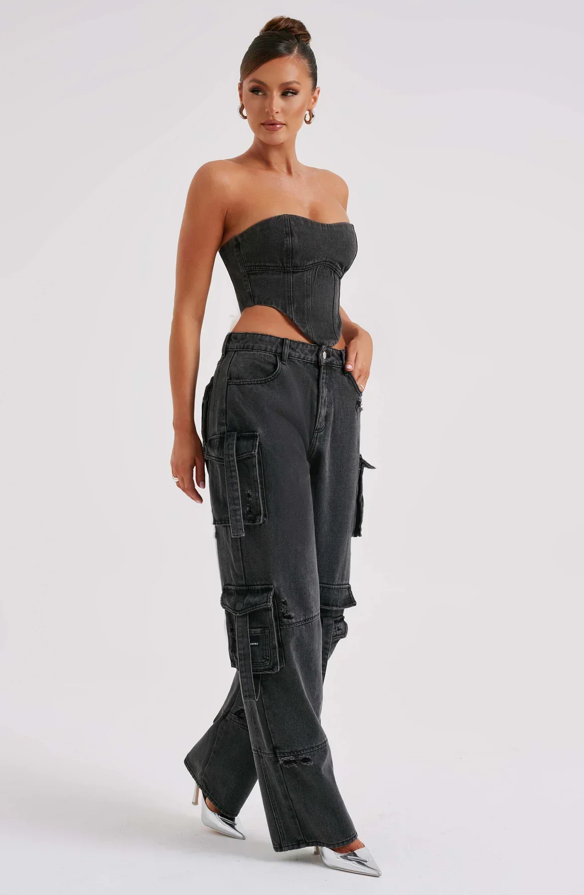 Demy | Denim corset and Cargo Pants Set - Image 23