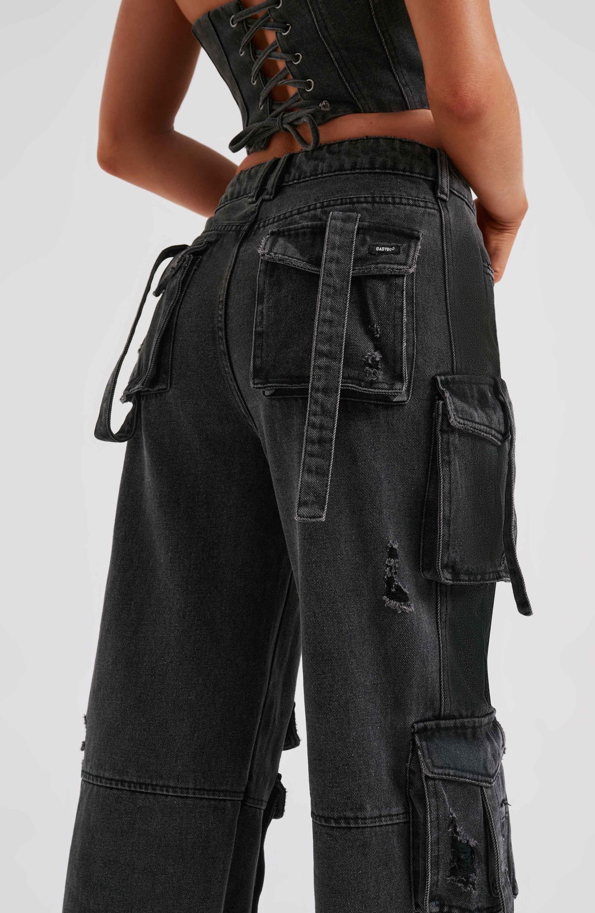 Demy | Denim corset and Cargo Pants Set - Image 28