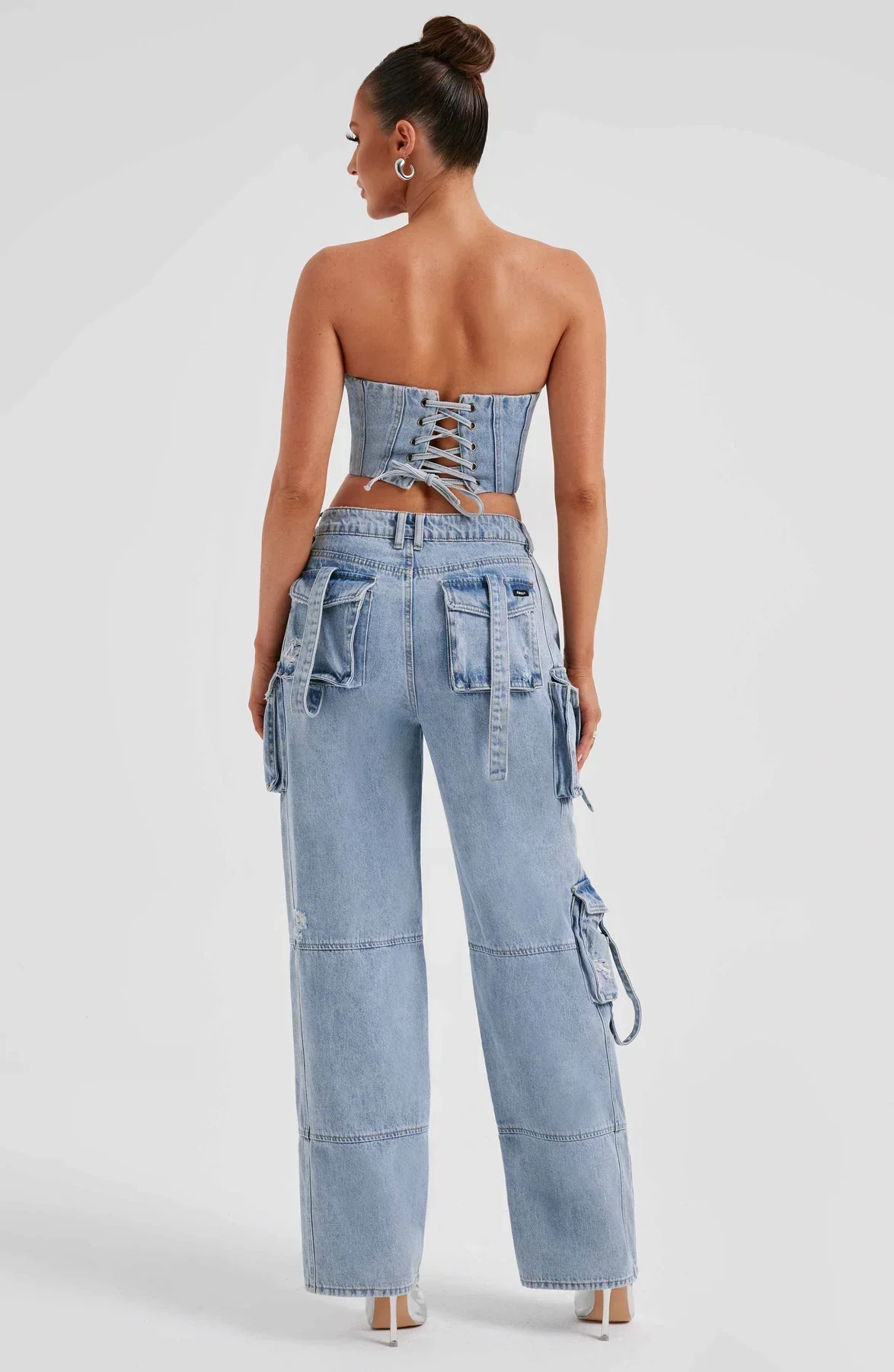 Demy | Denim corset and Cargo Pants Set - Image 7