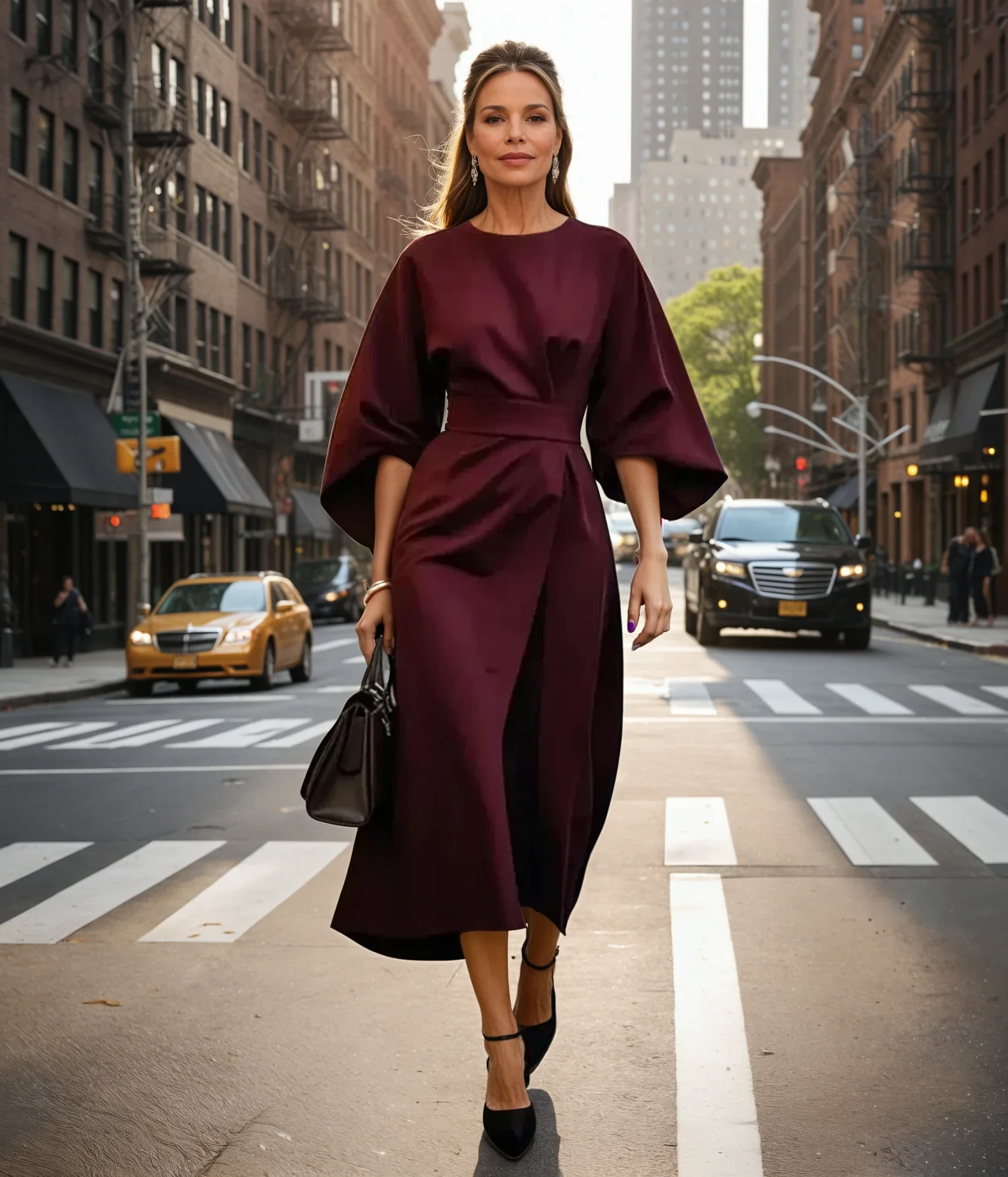 Dove | Elegant Lantern Sleeve Dress - Image 3