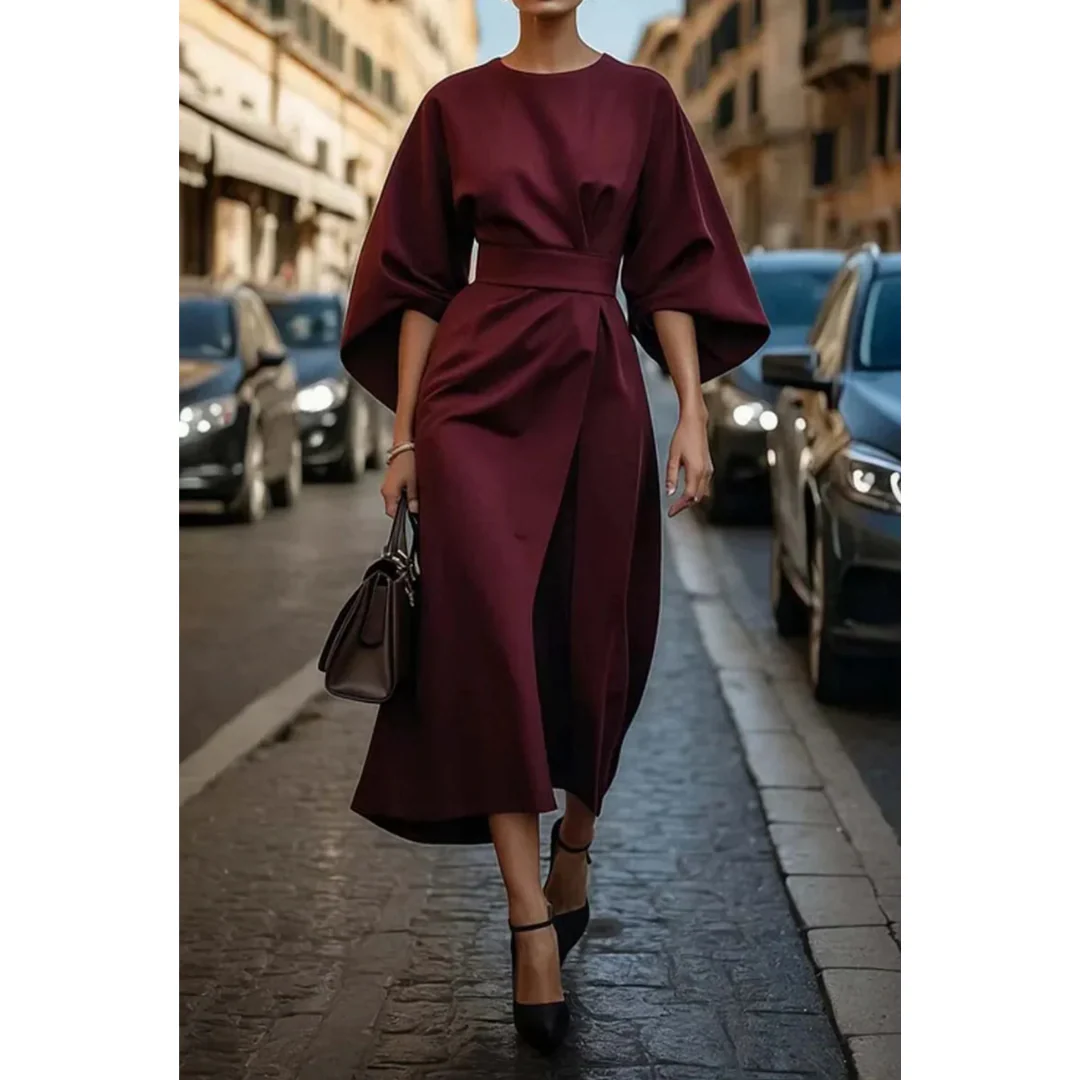 Dove | Elegant Lantern Sleeve Dress - Image 4