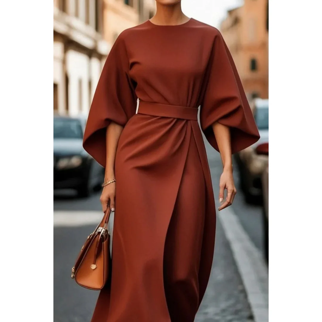 Dove | Elegant Lantern Sleeve Dress - Image 5