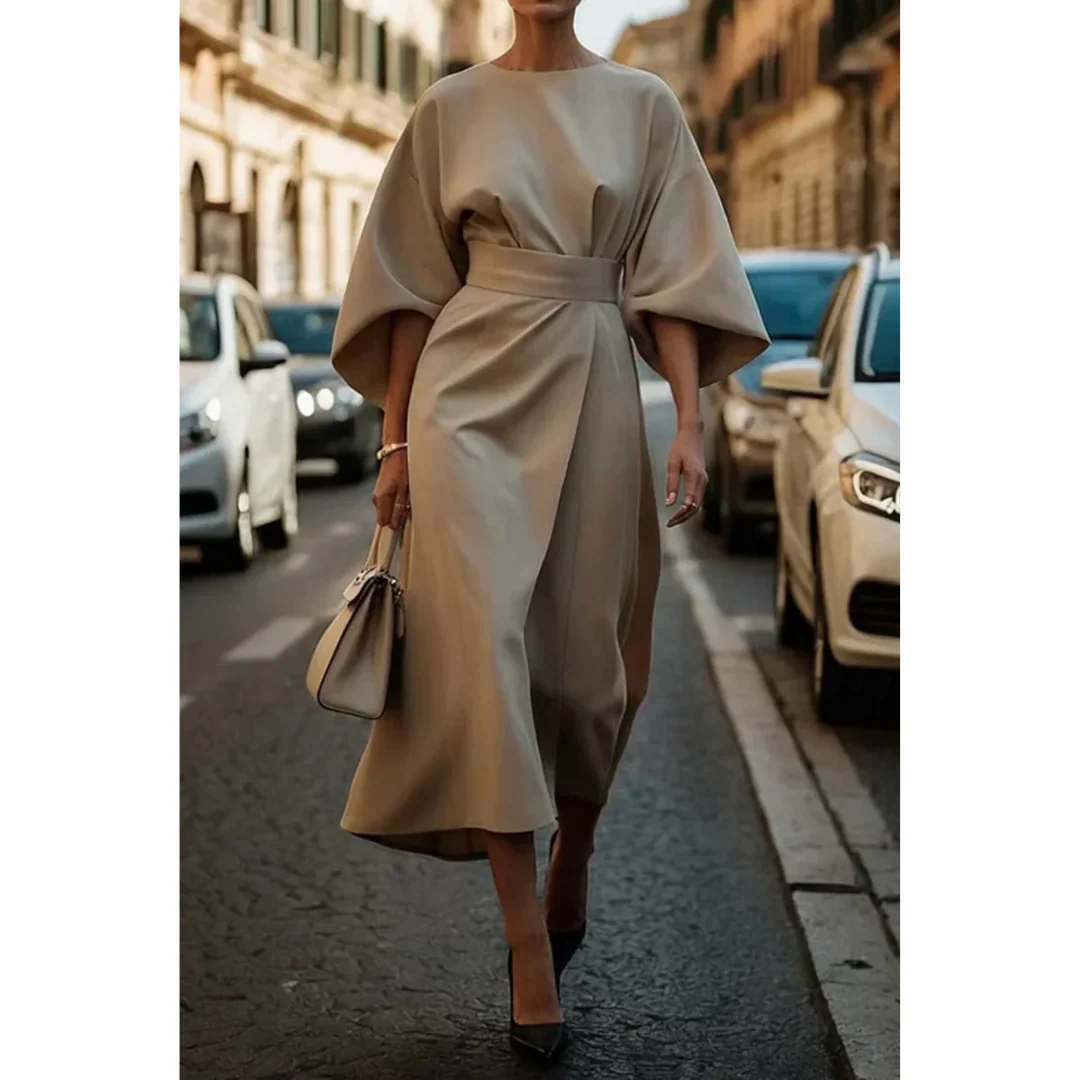 Dove | Elegant Lantern Sleeve Dress - Image 6
