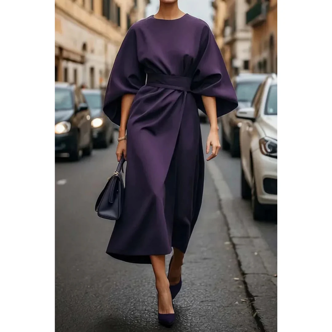Dove | Elegant Lantern Sleeve Dress - Image 8
