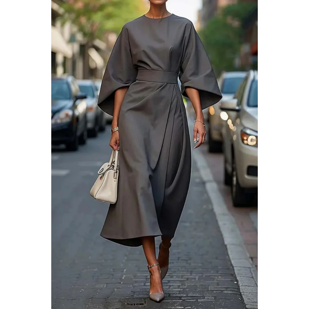 Dove | Elegant Lantern Sleeve Dress - Image 9