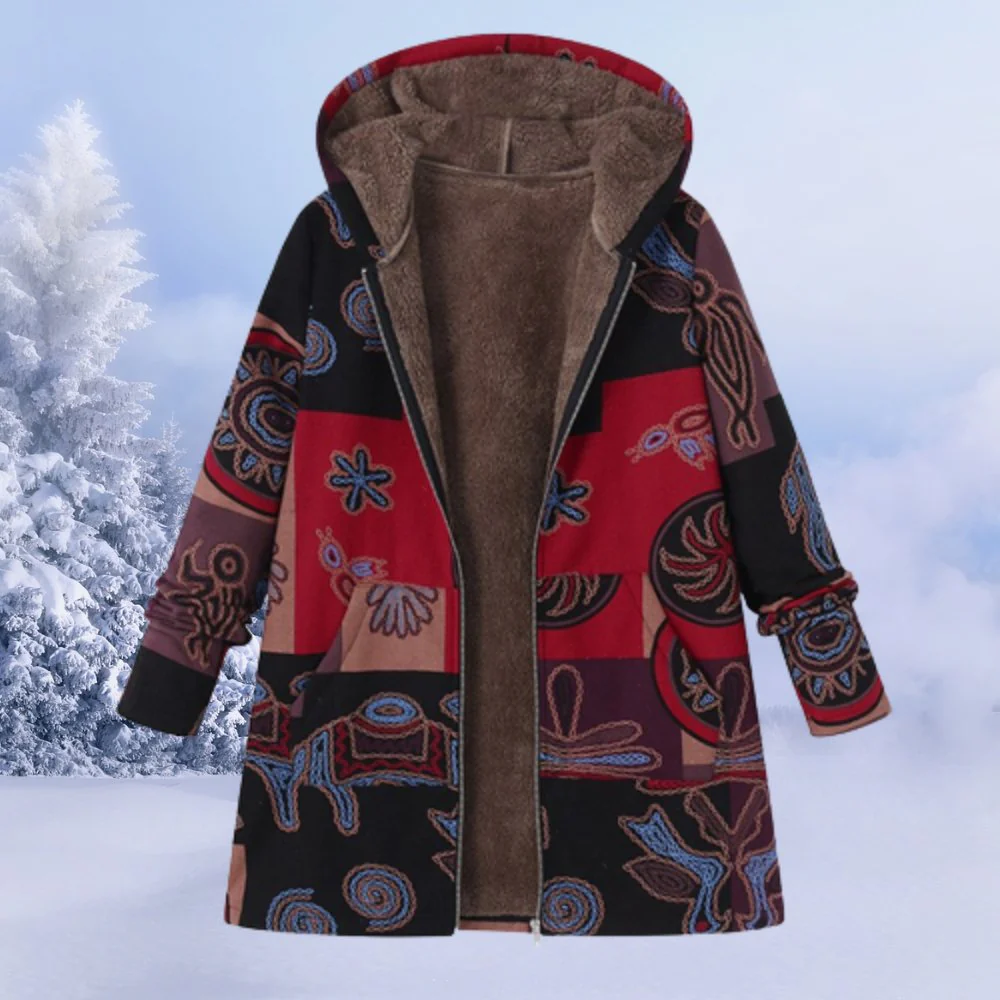 Eleanor | Floral Hooded Winter Coat - Image 2