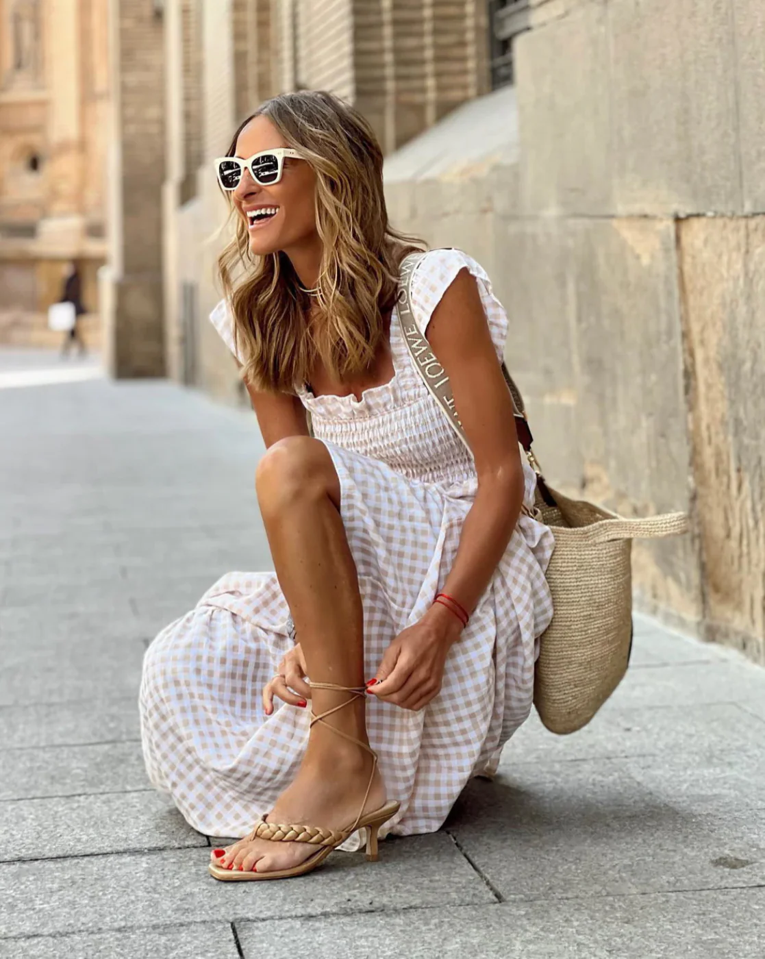 Eleni | Women's Smocked Maxi Dress with Ruffle Sleeves - Image 2