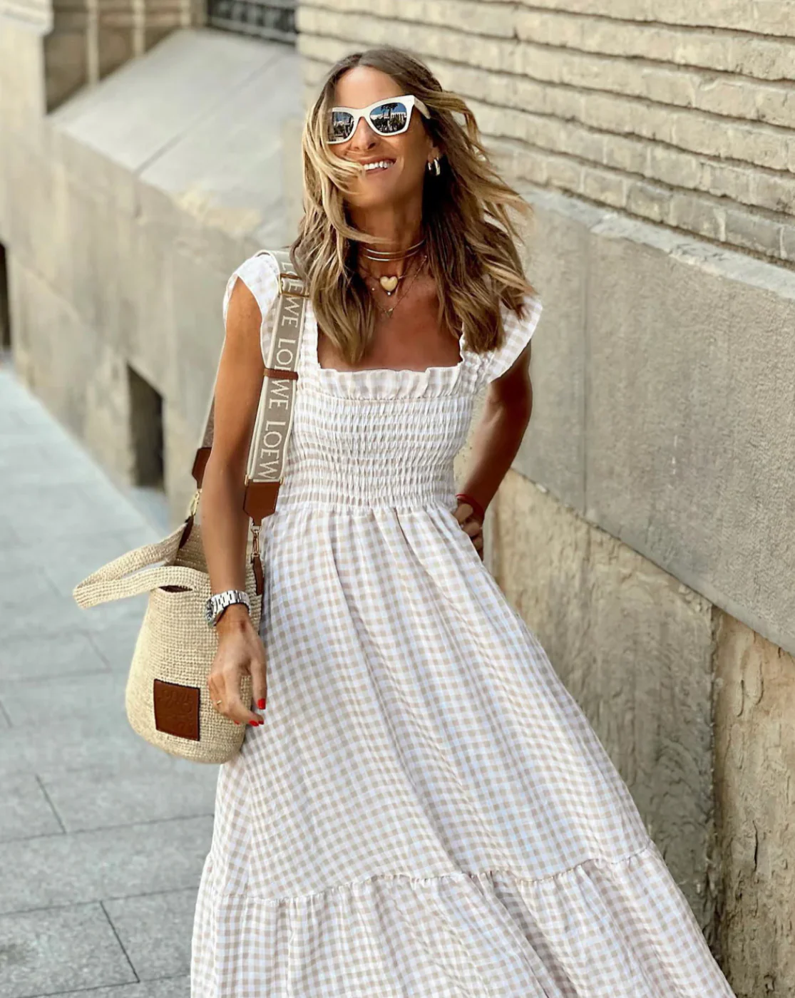 Eleni | Women's Smocked Maxi Dress with Ruffle Sleeves - Image 3